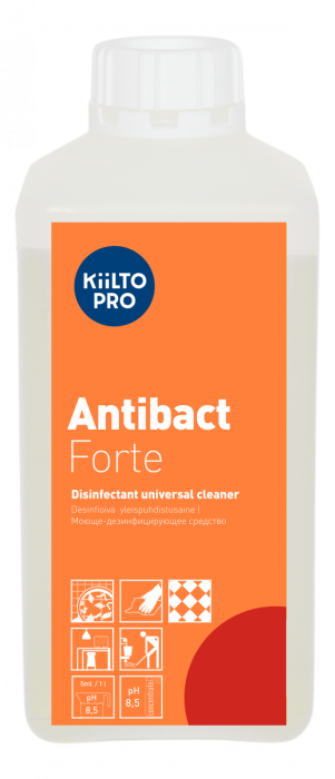 Antibact Forte для поверхностей дезинфицирующее на основе ЧАС, KiiltoClean (1 л.)